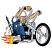 C1: Smoke---Eggshell(Isacord 40 #1071)
C2: Smoke Shading---Sterling(Isacord 40 #1011)
C3: Bike Shading---Black(Isacord 40 #1234)
C4: Bike Highlights---Cobblestone(Isacord 40 #1219)
C5: Leg---Light Midnight(Isacord 40 #1