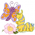 C1: Grass & Leaves---Lima Bean(Isacord 40 #1177)
C2: Leaf Outlines---Spanish Moss(Isacord 40 #1063)
C3: Wing Spots---Bright Yellow(Isacord 40 #1124)
C4: Wings---Lavender(Isacord 40 #1193)
C5: Spots Outlines---Spanish Go