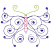 C1: Antennae---Erin Green(Isacord 40 #1510)&#13;&#10;C2: Body---Garden Rose(Isacord 40 #1109)&#13;&#10;C3: Wings (Variegated)---Iris (variegated)(YLI Variations #)
