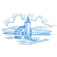 C1: Design Shading---Celestial(Isacord 40 #1028)
C2: Design Outlines---Reef Blue(Isacord 40 #1196)
