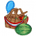 C1: Inside Basket---Penny(Isacord 40 #1057)&#13;&#10;C2: Pears---Bright Mint(Isacord 40 #1510)&#13;&#10;C3: Orange---Clay(Isacord 40 #1021)&#13;&#10;C4: Apple---Foliage Rose(Isacord 40 #1169)&#13;&#10;C5: Pear Shading---Shamrock(Isacord 40 #1101)&#13;&#10