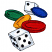 C1: Background Dice---White(Isacord 40 #1002)
C2: Background Dice Shading---Winter Sky(Isacord 40 #1165)
C3: Background Dice Dark Shading---Sterling(Isacord 40 #1011)
C4: Green Game Piece---Shamrock(Isacord 40 #1101)
C5