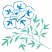 C1: Flower (Variegated)---Caribe (variegated)(YLI Variations #)&#13;&#10;C2: Leaves & Stems---Bottle Green(Isacord 40 #1045)