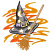 C1: Background Swirl---Gold(Isacord 40 #1185)&#13;&#10;C2: Background Swirl---Apricot(Isacord 40 #1238)&#13;&#10;C3: Stars & Moon---Eggshell(Isacord 40 #1071)&#13;&#10;C4: Hat Dark Sections---Whale(Isacord 40 #1041)&#13;&#10;C5: Hat Light Sections---Smoke