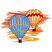 C1: Sky---Toast(Isacord 40 #1238)&#13;&#10;C2: Dark Clouds---Spanish Tile(Isacord 40 #1020)&#13;&#10;C3: Light Clouds---Goldenrod(Isacord 40 #1137)&#13;&#10;C4: Right Balloon---Lemon Frost(Isacord 40 #1022)&#13;&#10;C5: Right Balloon Shading---Gold(Isacor