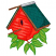 C1: Inside Birdhouse---Dark Pewter(Isacord 40 #1220)&#13;&#10;C2: Roof---Green(Isacord 40 #1503)&#13;&#10;C3: Roof Shading---Evergreen(Isacord 40 #1208)&#13;&#10;C4: Leaves---Erin Green(Isacord 40 #1510)&#13;&#10;C5: Leaf Shading---Light Kelly(Isacord 40
