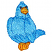 C1: Bird---Crystal Blue(Isacord 40 #1249)&#13;&#10;C2: Bird Shading---California Blue(Isacord 40 #1252)&#13;&#10;C3: Bird Outlines---Tropical Blue(Isacord 40 #1534)&#13;&#10;C4: Beak & Feet---Papaya(Isacord 40 #1024)&#13;&#10;C5: Beak & Feet Outlines---Au