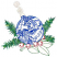 C1: Pine Boughs---Bright Green(Isacord 40 #1232)
C2: Pine Boughs---Grass (variegated)(YLI Variations #)
C3: Holly Leaves---Green Metallic(Yenmet/ Isamet #7018)
C4: Hook---White Silver Metallic(Yenmet/ Isamet #7001)
C5:
