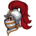 C1: Red
C2: Lt. Red
C3: Dk. Red
C4: Dk. Flesh
C5: Flesh
C6: White
C7: Black
C8: Gray
C9: Lt. Gray
C10: White
C11: Gold
C12: Dk. Gold
C13: Lt. Gold&