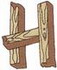 Wood Alphabet H