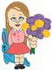 Little Girl W/flowers