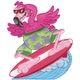 Surfing Flamingo