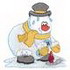 Snowman Keeping Warm