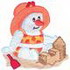 Snowman W/ Sandcastle