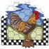 Rooster W/ Checked Border