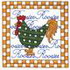 Rooster W/ Checked Border