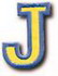 "J" Small Athletic Letter
