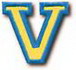 "V" Small Athletic Letter