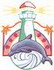 Lighthouse W/ Dolphin