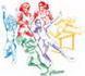 Women's Track Collage Outline
