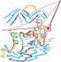 Fly Fisherman Outline