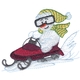 Snowman On Snowmobile