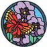 Stain Glass Butterfly & Pansy