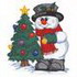 Snowman Decorating Christmas Tree