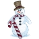 Snowman W/ Candy Cane