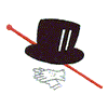 TOP HAT, GLOVES, CANE