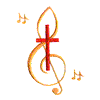 CROSS WITH TREBLE CLEF