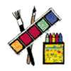 WATERCOLORS, CRAYONS, & BRUSHES