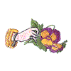 HAND HOLDING PANSIES