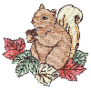 SQUIRREL WITH FALL LEAVES