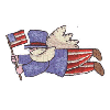 UNCLE SAM W/ A FLAG