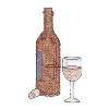 BOTTLE OF WINE WITH GLASS