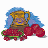 PITCHER, CHERRIES, AND APPLES