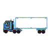 SEMI W/BLANK TRAILER