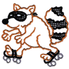 CROSS STITCH SKATING RACCOON