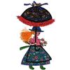 FRINGE GIRL HOLDING UMBRELLA