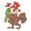 FROG AND ROOSTER