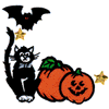 JACK-O-LANTERN W/CAT AND BAT