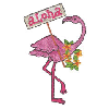 FLAMINGO W/ALOHA SIGN