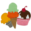 ICE CREAM CONES AND SUNDAE