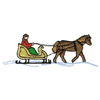 SLEIGH WITH HORSE