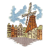 SMALL TOWN W/WINDMILL