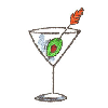 MARTINI GLASS W/OLIVE