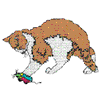 CROSS STITCH KITTEN W/YARN