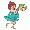 OLD WOMAN WITH BEACH BALL