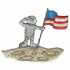 SPACEMAN PLANTING AMERICAN FLAG